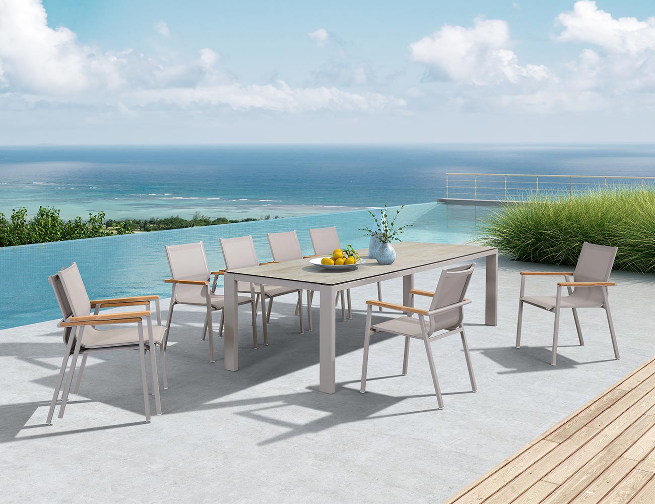 Unique design Quick Drying Grey Dining Set
