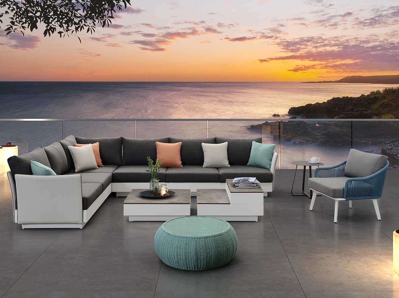 Luxurious Outdoor Oourtyard Leisure Corner Sofa