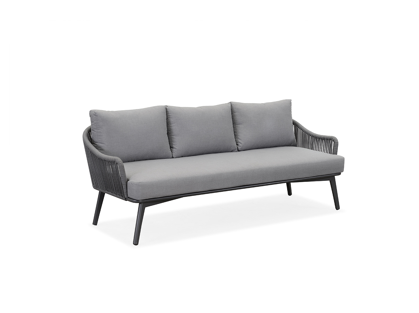 Ergonomic Design Grey Patio Rope Sofa Set