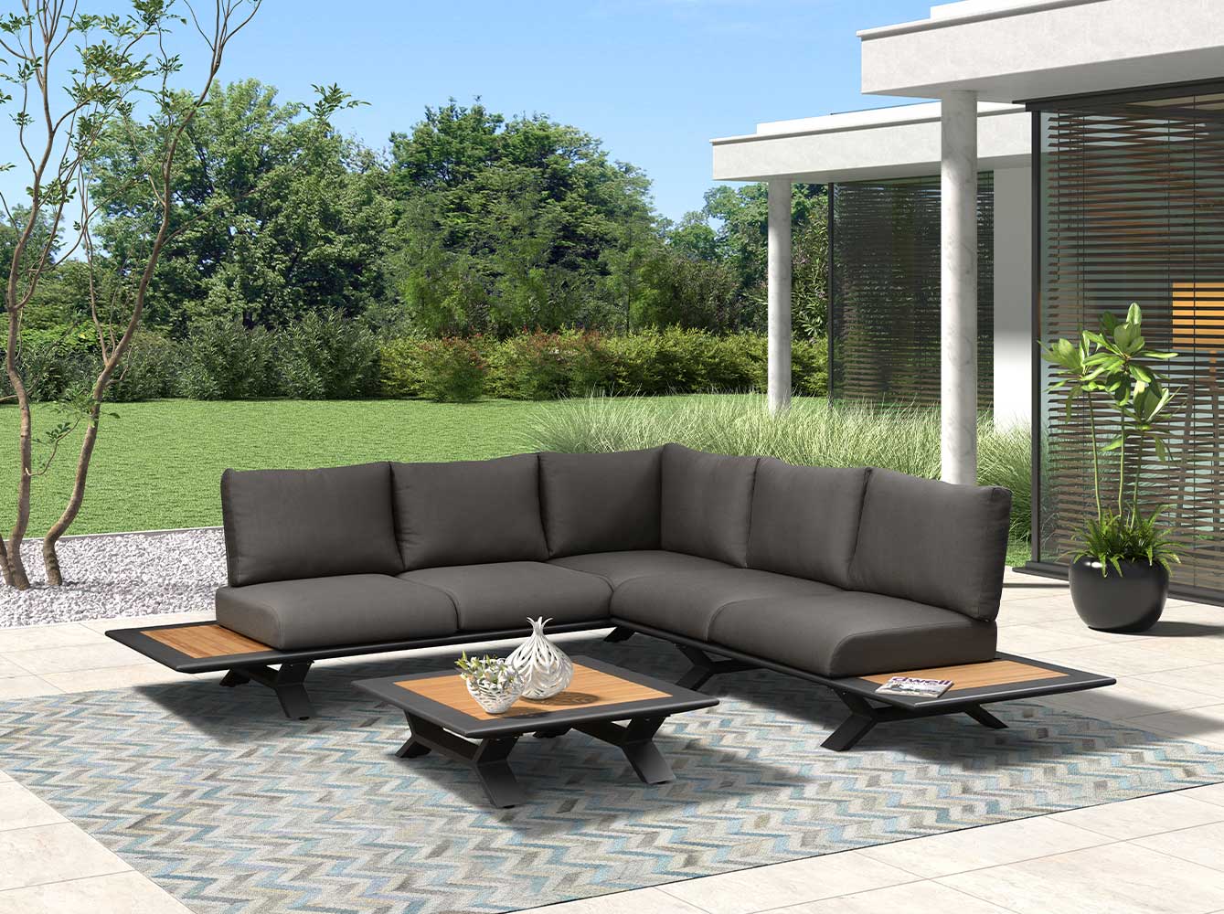 Classic Design Outdoor Fabric Corner Sofa