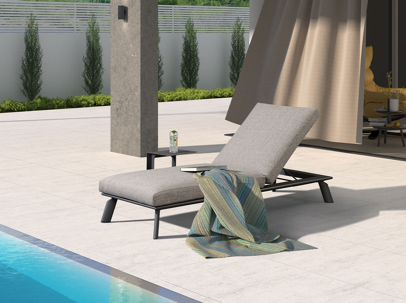 Garden Lounger Outdoor Sunbed For Pool