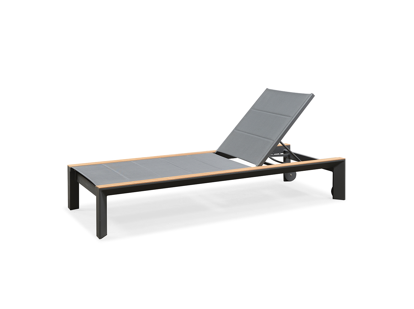Unique Design Teslin Fabric Teak Sun Lounger