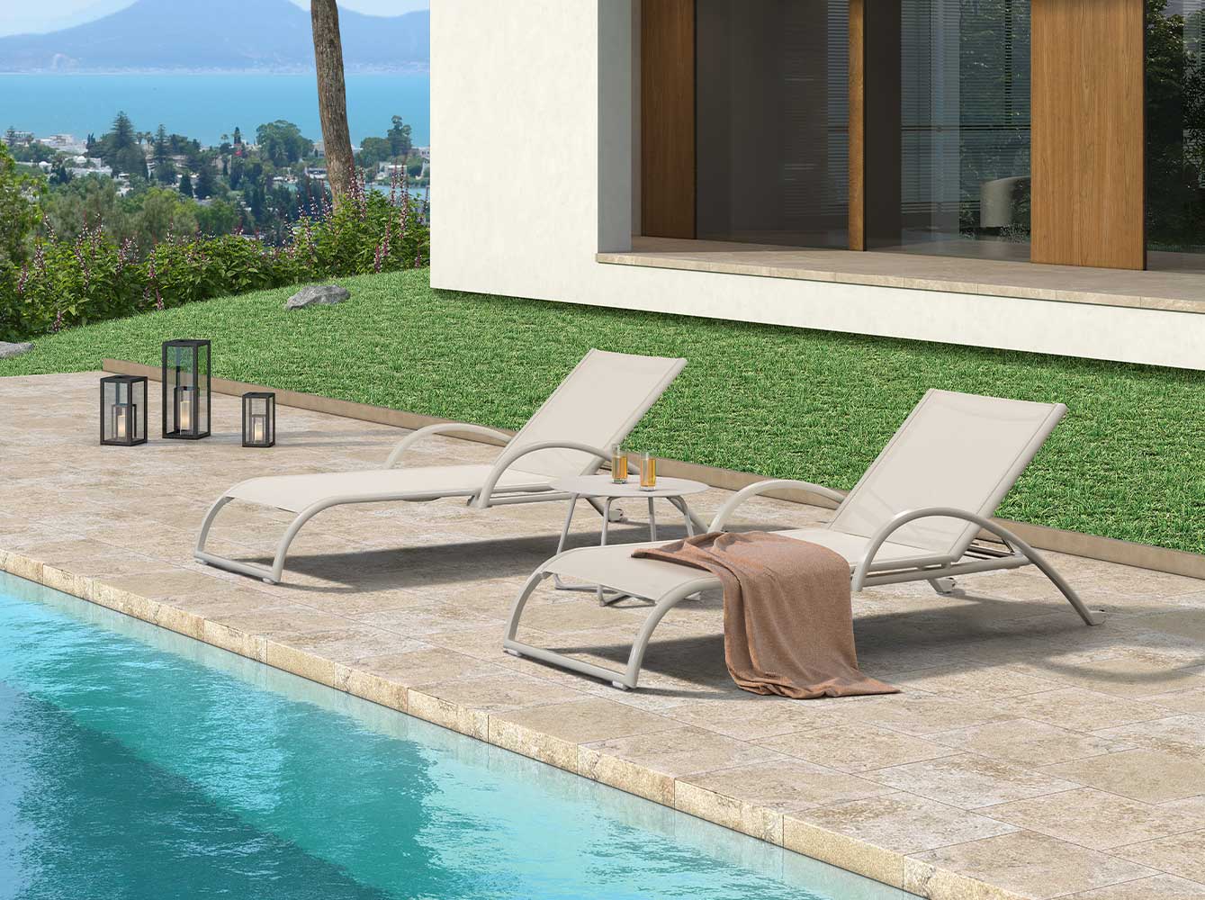 Quick Drying Morden Design Sun Lounger