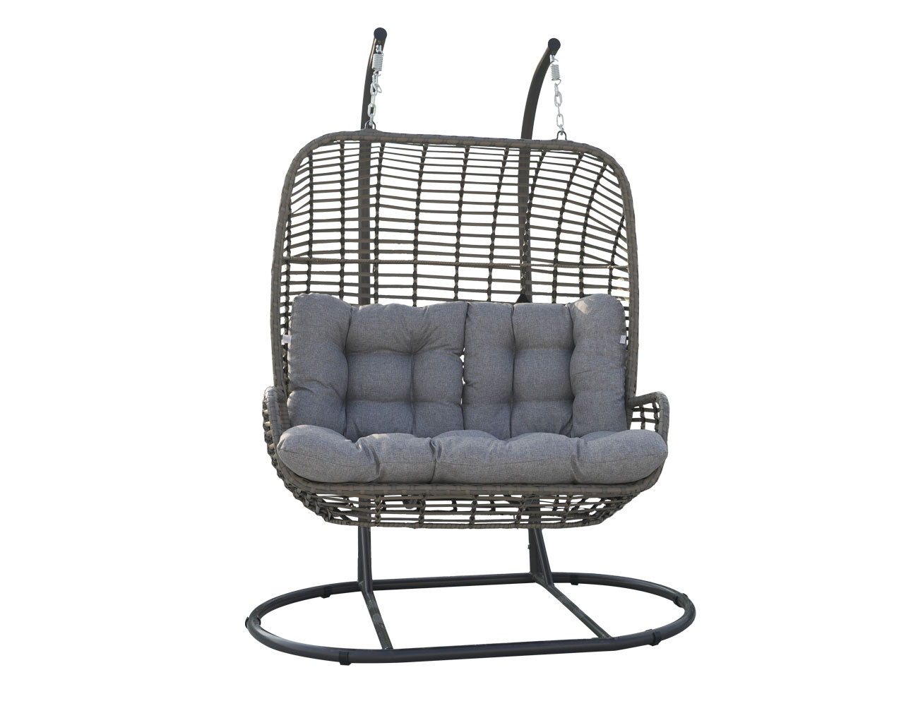 Woven Rattan Grey Double Hanging Chair
