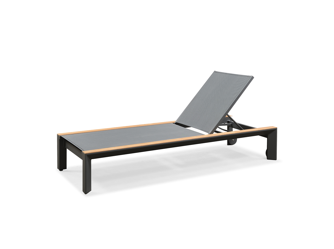 Unique Design Teslin Fabric Teak Sun Lounger
