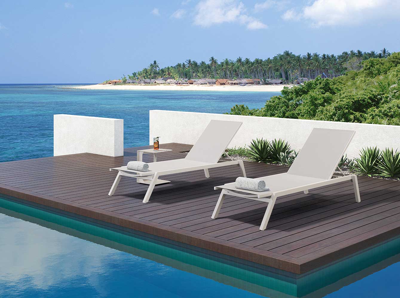 Stylish Colors Lightweight Fabric Sun Lounger