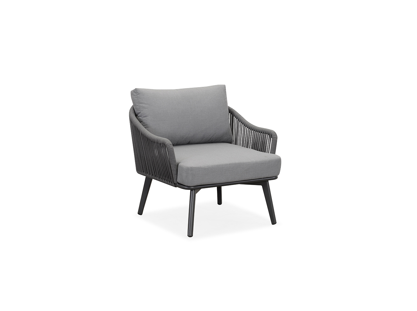 Ergonomic Design Grey Patio Rope Sofa Set