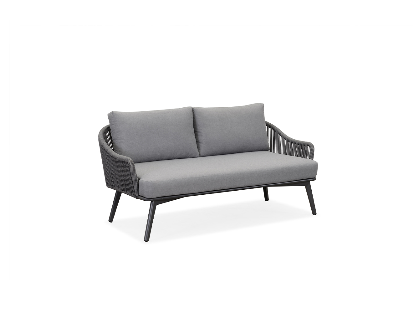 Ergonomic Design Grey Patio Rope Sofa Set