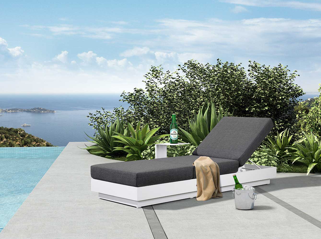 Unique Design Garden Sunbed Sun Lounger 