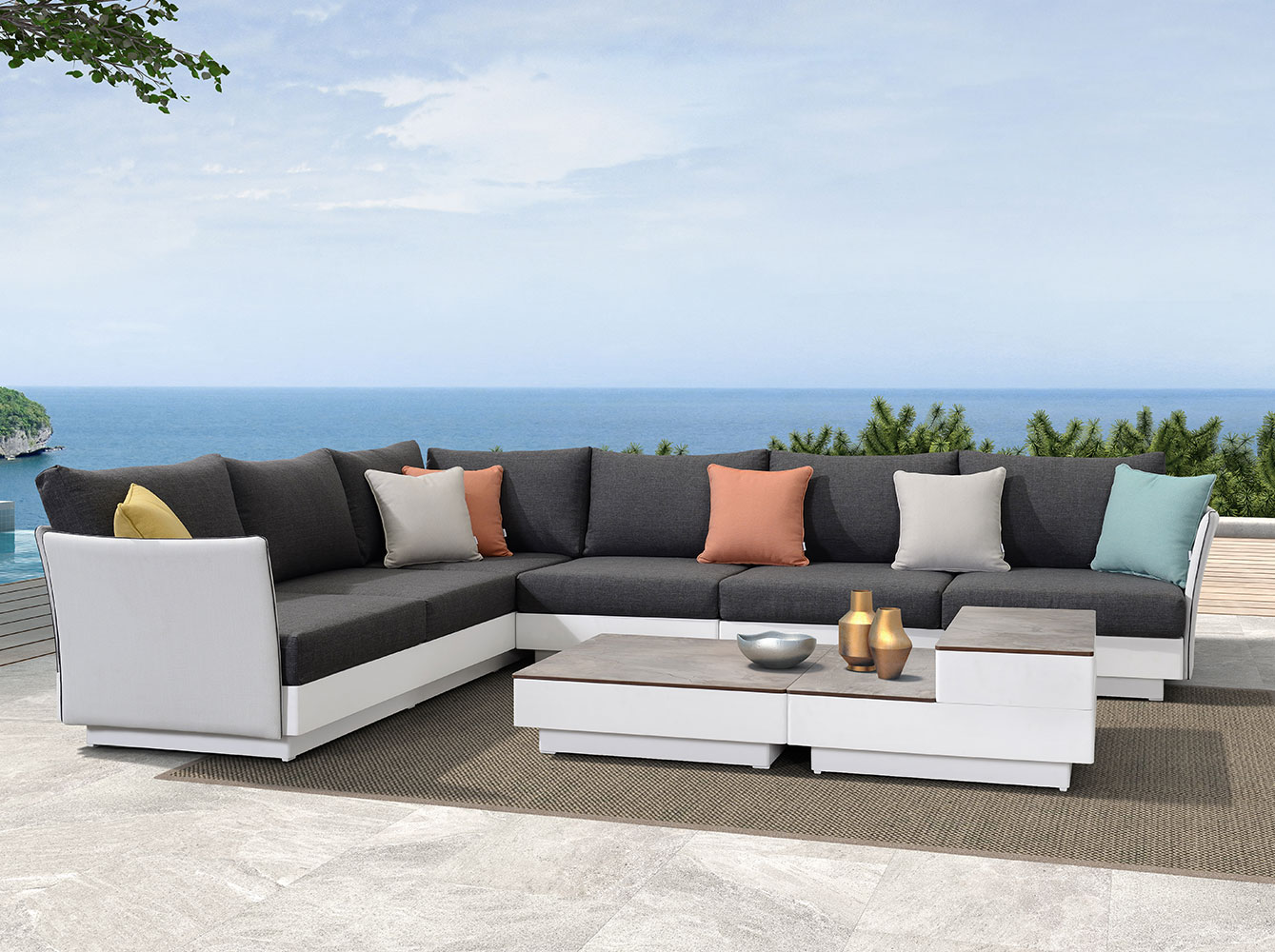 Luxurious Outdoor Oourtyard Leisure Corner Sofa